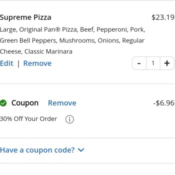 Extra 30% Off your Order at Pizza Hut