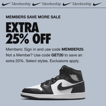 Extra 25% Off your purchase at Nike.com