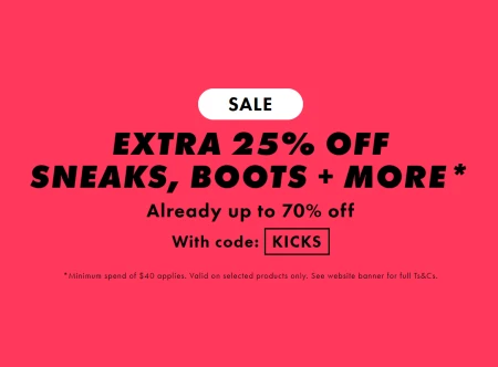 Extra 25% Off Sneaks and Boots at ASOS
