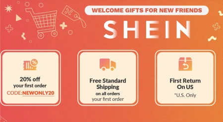 Extra 20% Off on the first order at Shein